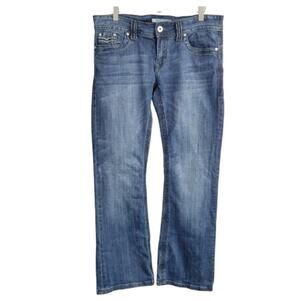 Stetson Hollywood Boot Cut Jeans Flap Pockets Blue Size 12 Short